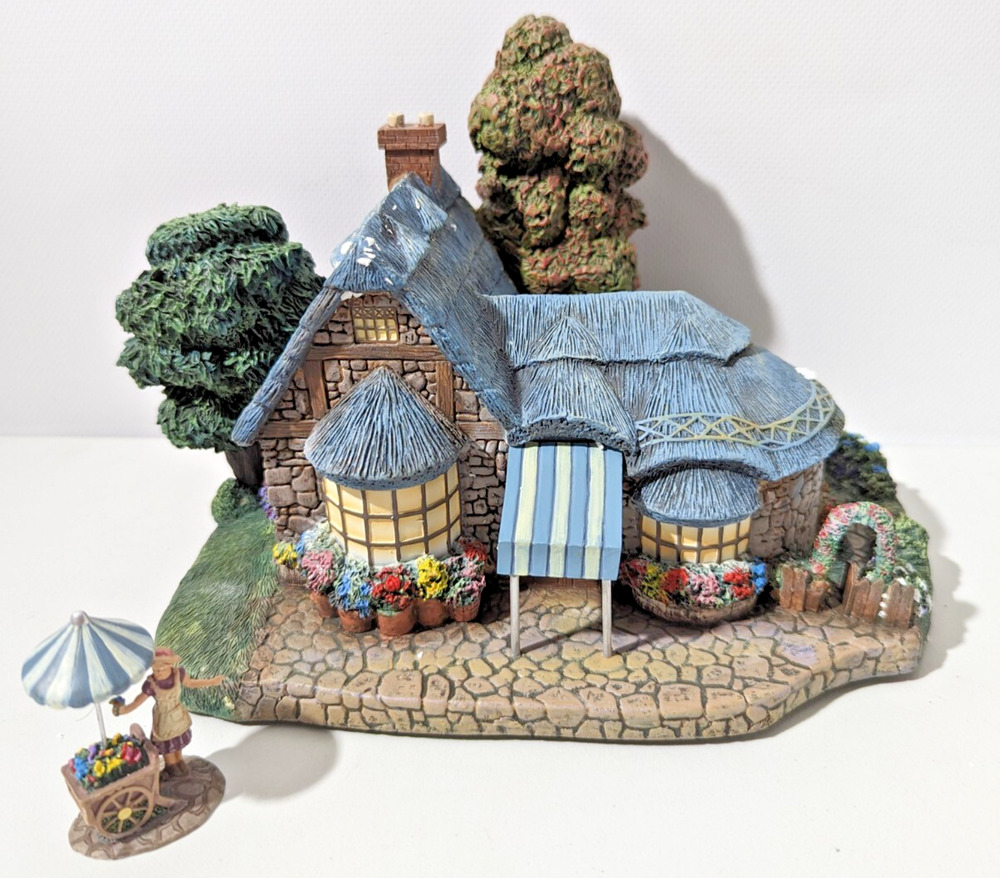 Thomas Kinkade Fallbrooke Florist Hawthorne Village Lamplight Village 1999 +Lady